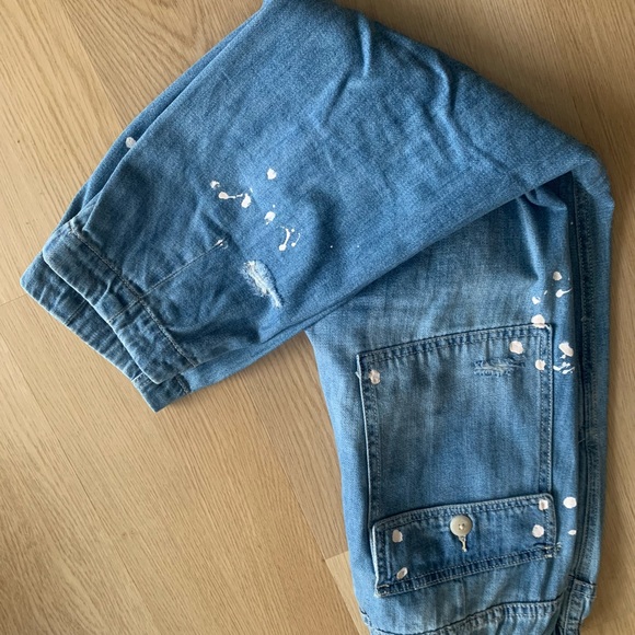 Free People Distressed Baggy Jean Sz Small - Picture 4 of 5